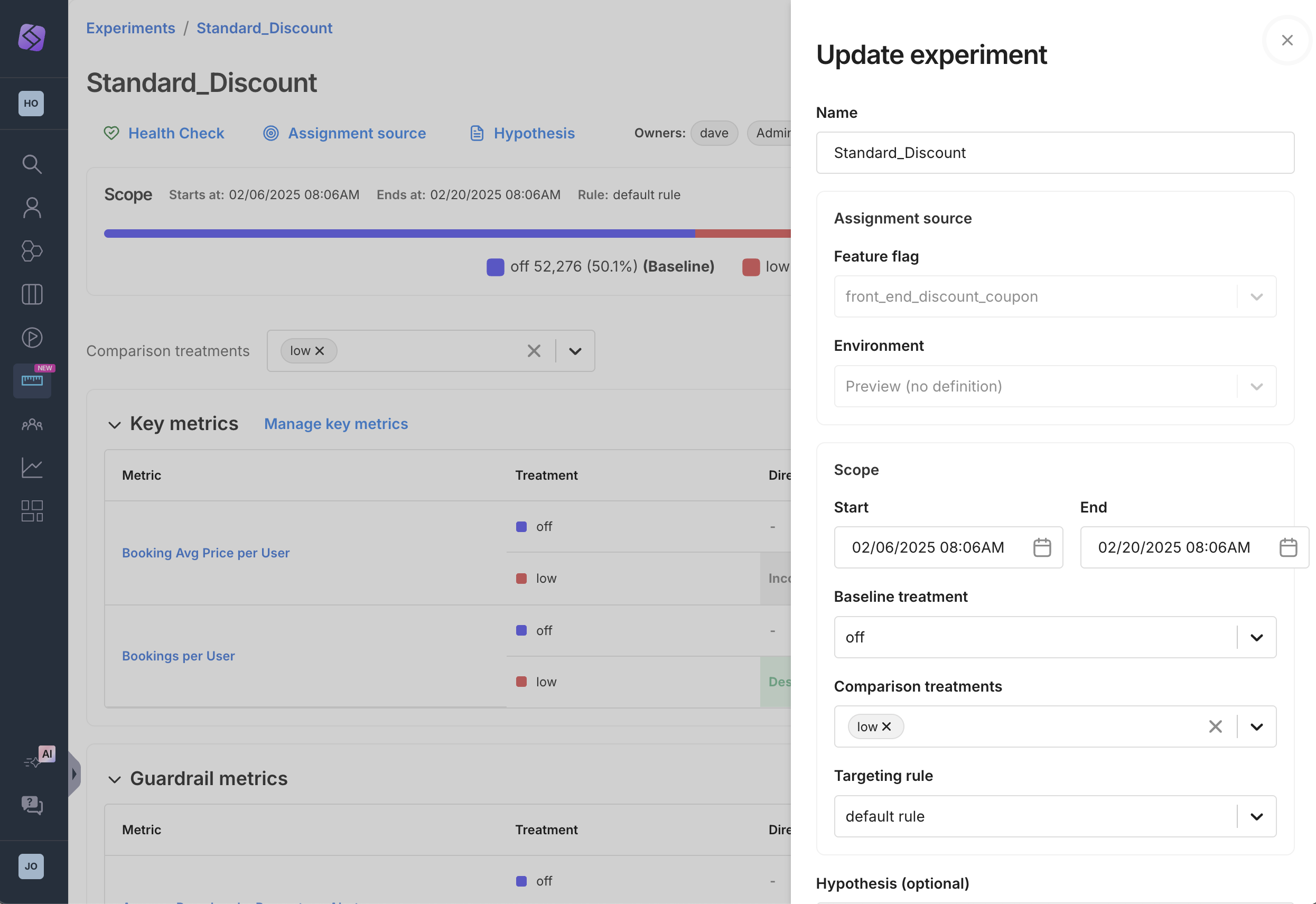 Experiments configuration