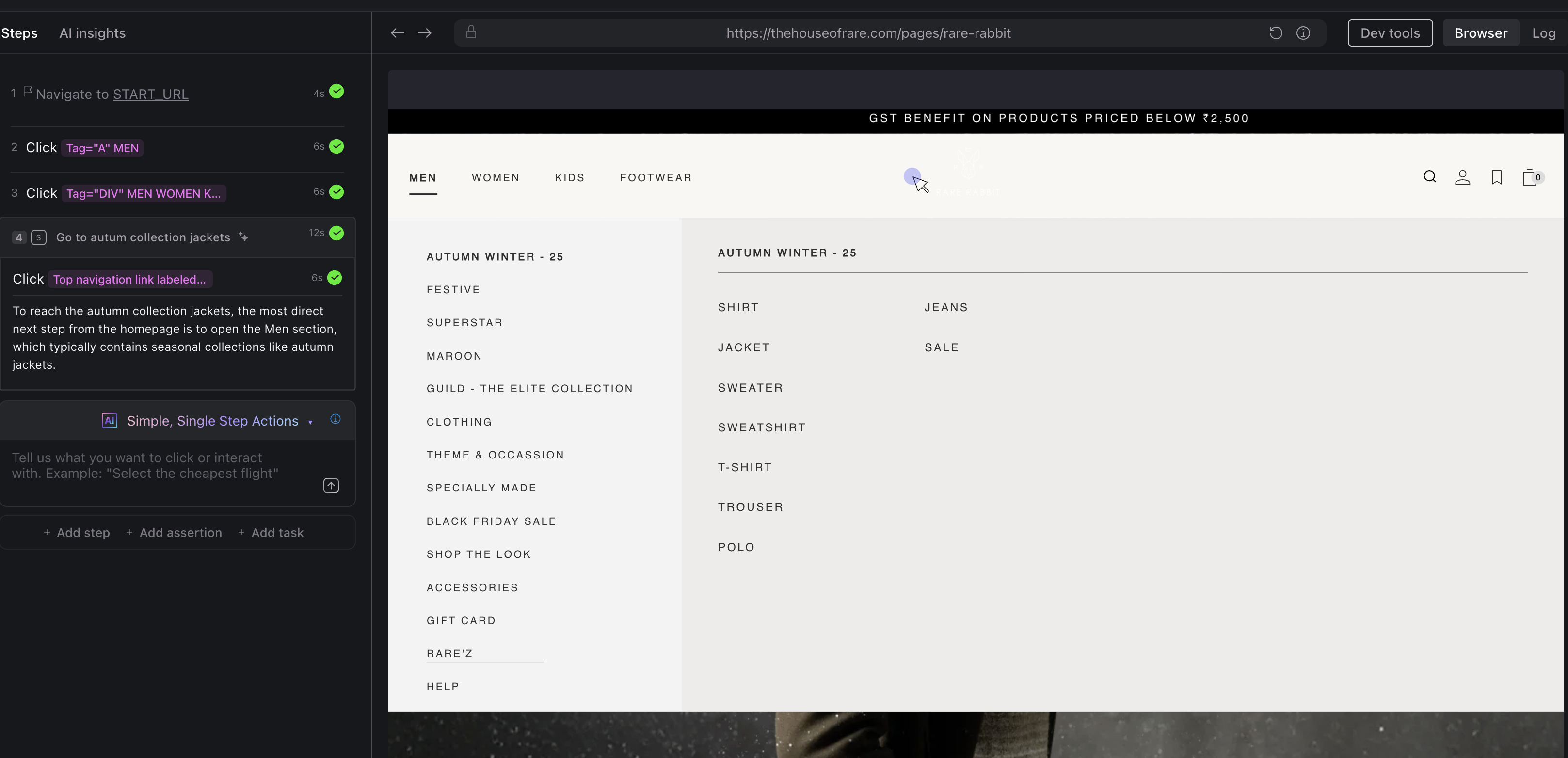 Simple Step AI Command Interface