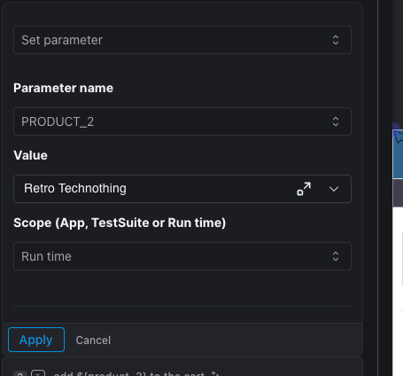 Set Parameter Using Add Step